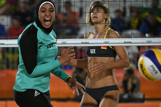 Laura Ludwig.Egypt's Doaa Elghobashy