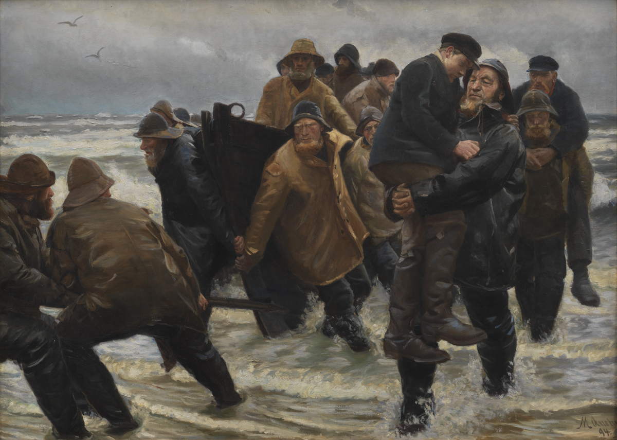 Michael Ancher (1849-1927), Mandskabet reddet, 1894